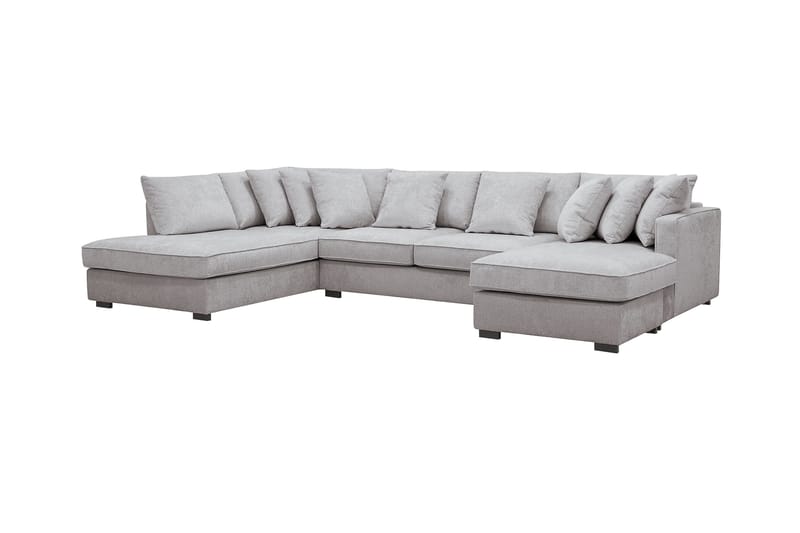 Rossita 5-sits Vänstervänd U-formad Djup Soffa med Divan och Schäslong i Chenille - Grå / Brun - Möbler - Vardagsrum - Soffor - U-soffor