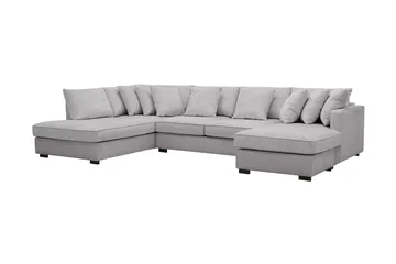 Rossita 5-sits Vänstervänd U-formad Djup Soffa med Divan och Schäslong i Chenille - Trenza 03, Grå Chenille - Möbler - Vardagsrum - Soffor - U-soffor