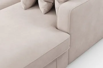 Rossita 5-sits Vänstervänd U-formad Djup Soffa med Divan och Schäslong i Sammet - Beige - Möbler - Vardagsrum - Soffor - Sammetssoffor