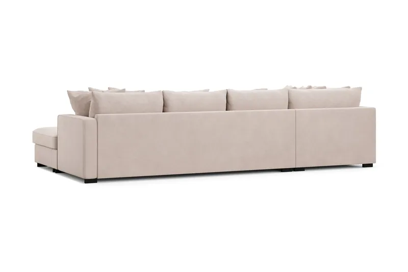 Rossita 5-sits Vänstervänd U-formad Djup Soffa med Divan och Schäslong i Sammet - Beige - Möbler - Vardagsrum - Soffor - Sammetssoffor