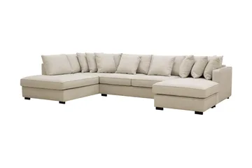 Rossita 5-sits Vänstervänd U-formad Djup Soffa med Divan och Schäslong i Tyg - Beige - Möbler - Vardagsrum - Soffor - U-soffor