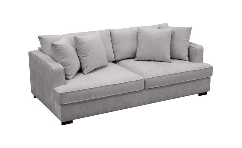 Rossita Djup 3-sits soffa i chenille - Ljus Grå - Möbler - Vardagsrum - Soffor - 3-sits soffor