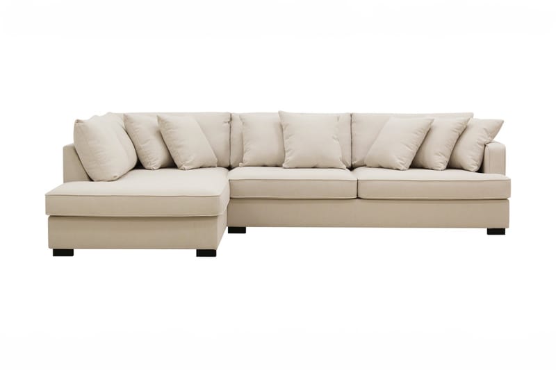 Rossita Djup 4-sits Bouclé L Soffa med Schäslong Vänster - Ljus Beige - Möbler - Vardagsrum - Soffor - Divansoffa & schäslong