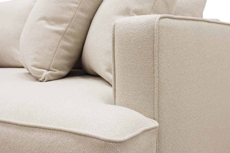 Rossita Djup 4-sits Bouclé L Soffa med Schäslong Vänster - Ljus Beige - Möbler - Vardagsrum - Soffor - Divansoffa & schäslong
