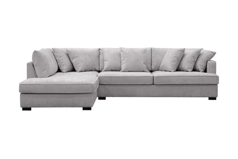 Rossita Djup 4-sits L soffa i chenille med Schäslong Vänster - Ljus Grå - Möbler - Vardagsrum - Soffor - Divansoffa & schäslong