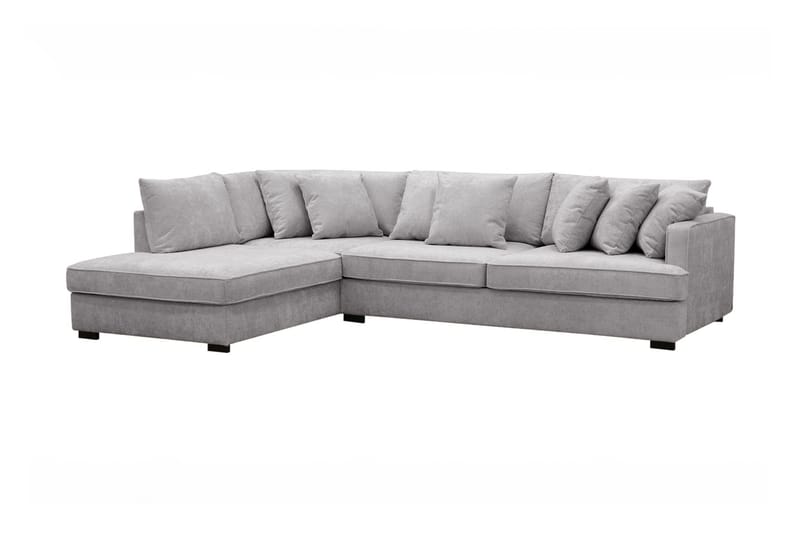 Rossita Djup 4-sits L soffa i chenille med Schäslong Vänster - Ljus Grå - Möbler - Vardagsrum - Soffor - Divansoffa & schäslong