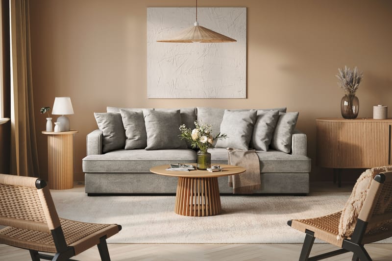 Rossita Djup 4-sits soffa i chenille - Ljus Grå - Möbler - Vardagsrum - Soffor - 4-sits soffor