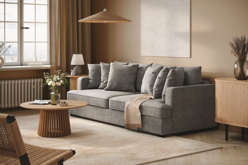 Rossita Djup 4-sits soffa i chenille - Ljus Grå - Möbler - Vardagsrum - Soffor - 4-sits soffor
