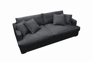 Rossita Lyx 2,5-sits Extra djup Soffa i Chenille - Trenza 01, Svart Chenille - Möbler - Vardagsrum - Soffor - 3-sits soffor