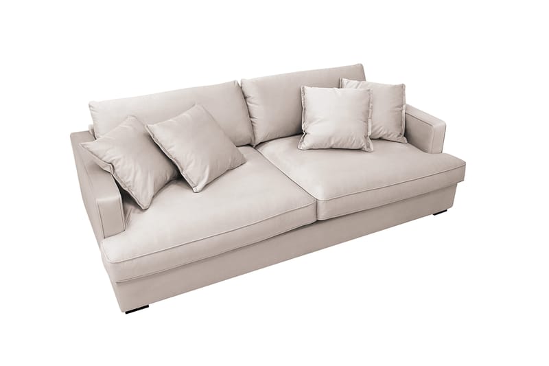 Rossita Lyx 2,5-sits Extra djup Soffa i Sammet - Beige - Möbler - Vardagsrum - Soffor - Sammetssoffor