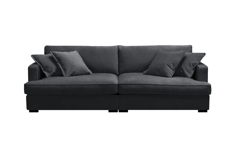 Rossita Lyx 3-sits Extra djup Soffa i Chenille - Svart - Möbler - Vardagsrum - Soffor - 3-sits soffor
