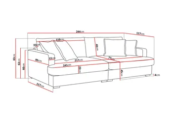 Rossita Lyx 3-sits Extra djup Soffa i Manchester - Taupe - Möbler - Vardagsrum - Soffor - 3-sits soffor