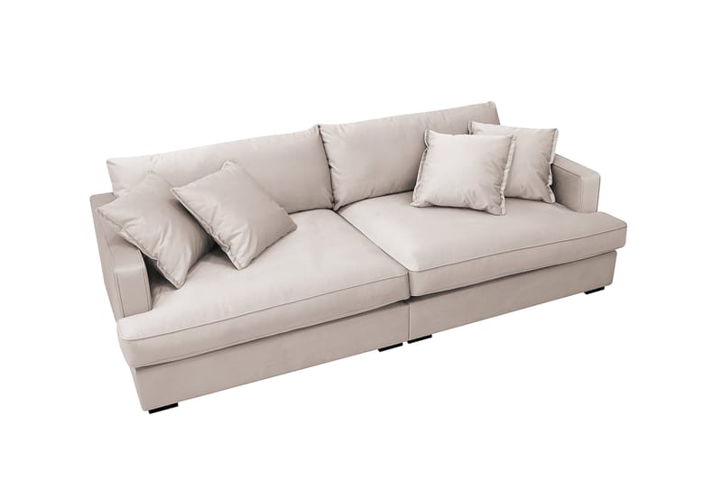 Rossita Lyx 3-sits Extra djup Soffa i Sammet - Beige - Möbler - Vardagsrum - Soffor - Sammetssoffor