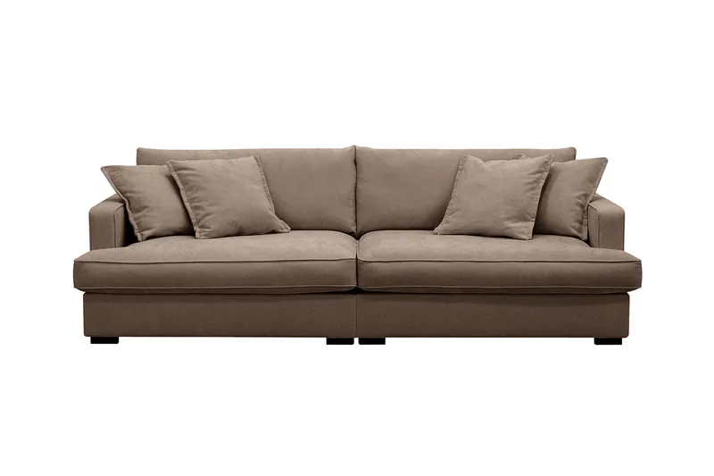 Rossita Lyx 3-sits Extra djup Soffa i Tyg, Mörkbrun