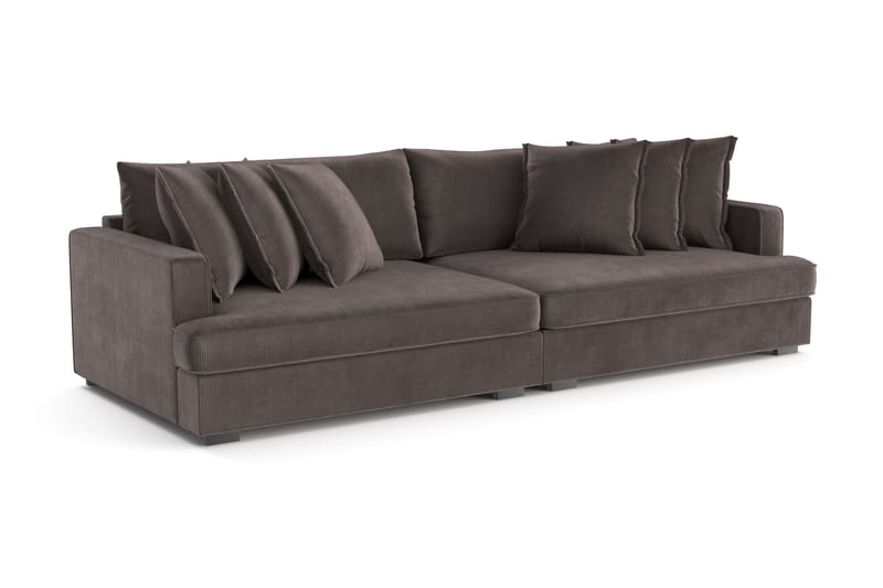 Rossita Lyx 4-sits Extra djup Manchestersoffa - Mörkgrå Manchester - Möbler - Vardagsrum - Soffor - Sammetssoffor