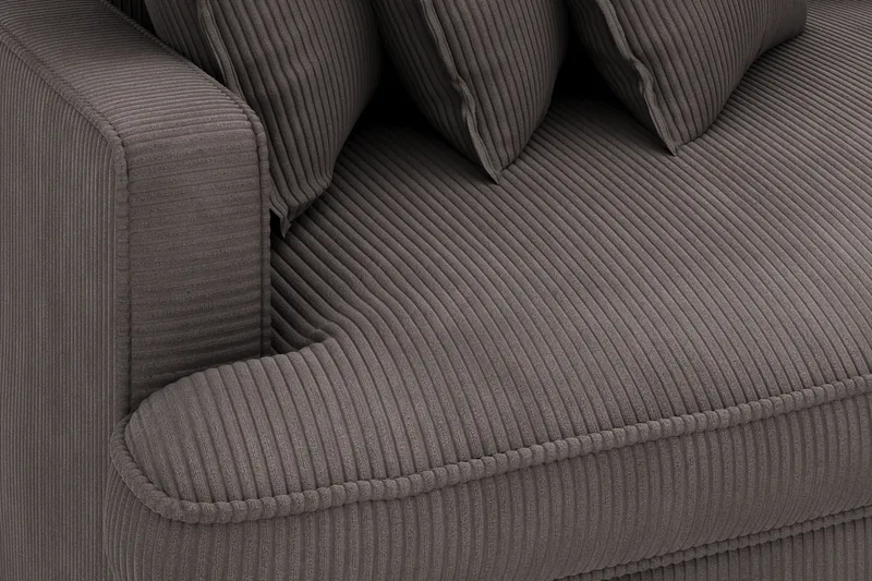 Rossita Lyx 4-sits Extra djup Manchestersoffa - Mörkgrå Manchester - Möbler - Vardagsrum - Soffor - Sammetssoffor