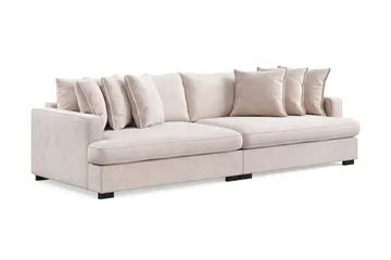 Rossita Lyx 4-sits Extra djup Sammetsoffa - Beige - Möbler - Vardagsrum - Soffor - Sammetssoffor