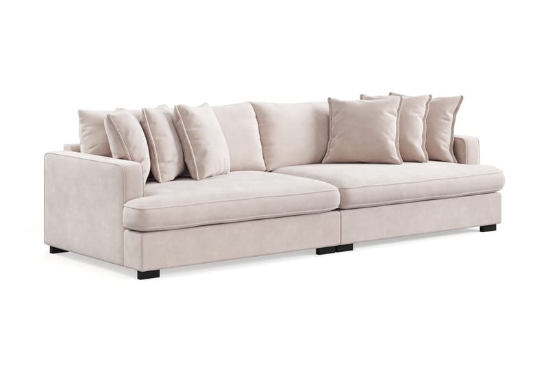 Rossita Lyx 4-sits Extra djup Sammetsoffa - Beige - Möbler - Vardagsrum - Soffor - Sammetssoffor