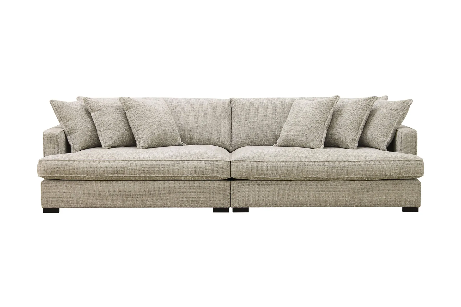 rossita lyx 4-sits extra djup soffa i chenille - grå / beige