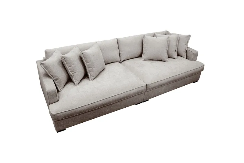 Rossita Lyx 4-sits Extra djup Soffa i Chenille - Grå / Brun - Möbler - Vardagsrum - Soffor - 4-sits soffor