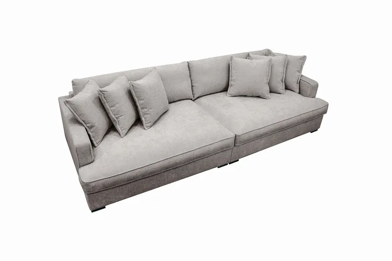 Rossita Lyx 4-sits Extra djup Soffa i Chenille - Grå / Brun - Möbler - Vardagsrum - Soffor - 4-sits soffor