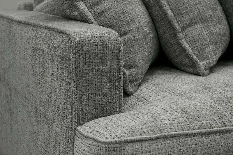 Rossita Lyx 4-sits Extra djup Soffa i Chenille - Grå - Möbler - Vardagsrum - Soffor - 4-sits soffor