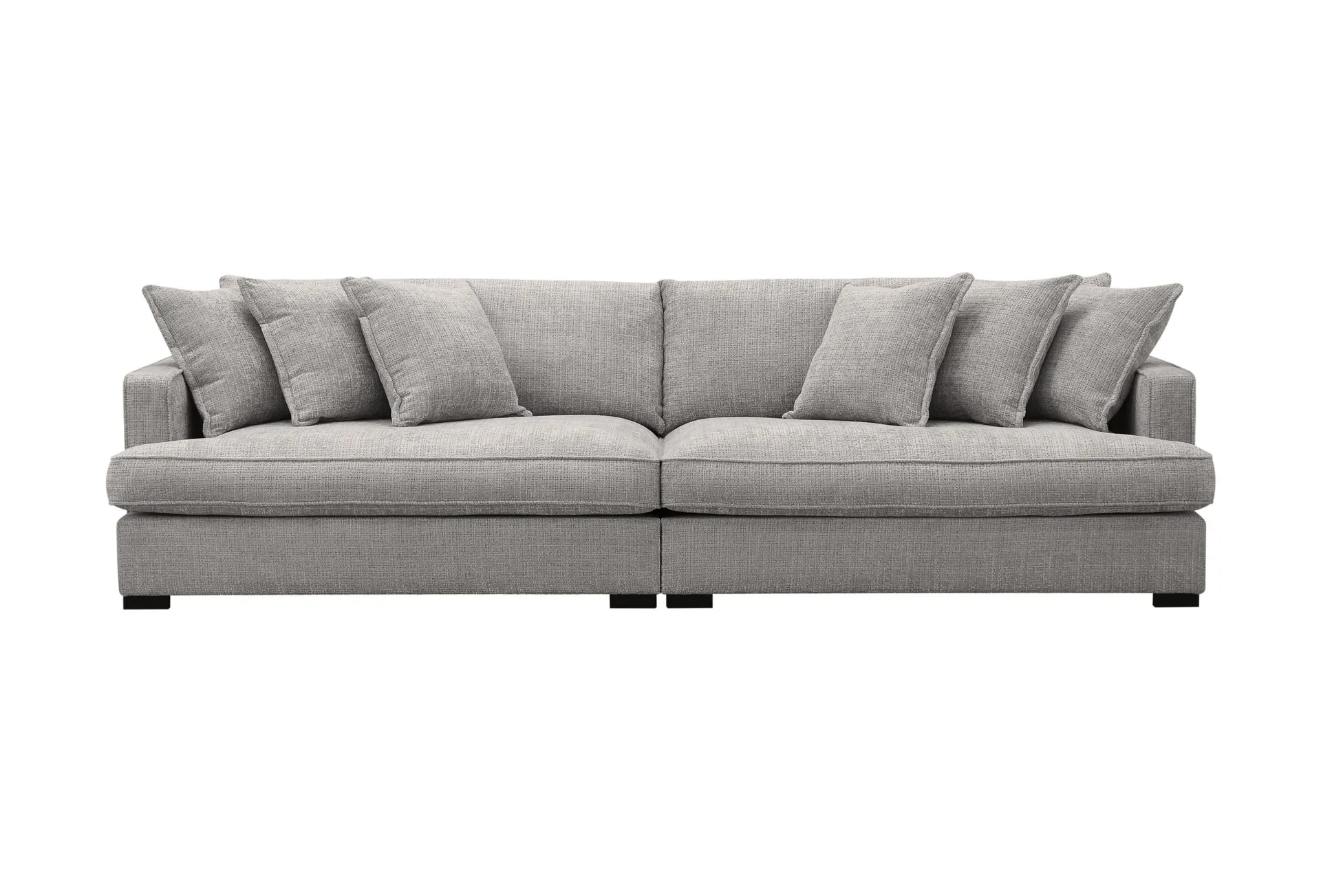 rossita lyx 4-sits extra djup soffa i chenille - ljusgrå