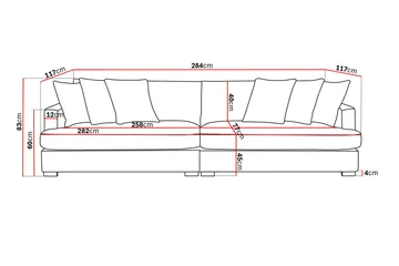Rossita Lyx 4-sits Extra djup Soffa i Chenille - Svart - Möbler - Vardagsrum - Soffor - 4-sits soffor