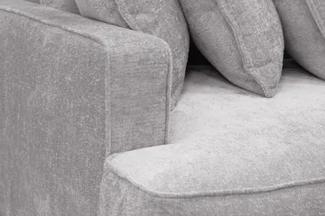 Rossita Lyx 4-sits Extra djup Soffa i Chenille - Trenza 03, Grå Chenille - Möbler - Vardagsrum - Soffor - 4-sits soffor