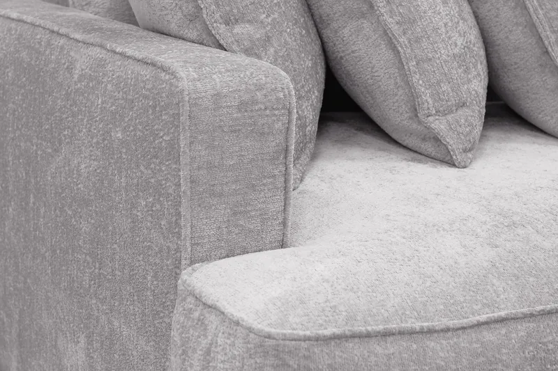 Rossita Lyx 4-sits Extra djup Soffa i Chenille - Trenza 03, Grå Chenille - Möbler - Vardagsrum - Soffor - 4-sits soffor