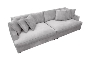 Rossita Lyx 4-sits Extra djup Soffa i Chenille - Trenza 03, Grå Chenille - Möbler - Vardagsrum - Soffor - 4-sits soffor