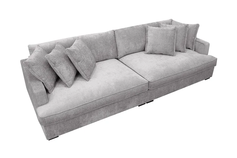 Rossita Lyx 4-sits Extra djup Soffa i Chenille - Trenza 03, Grå Chenille - Möbler - Vardagsrum - Soffor - 4-sits soffor