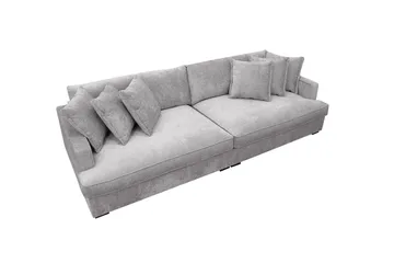 Rossita Lyx 4-sits Extra djup Soffa i Chenille - Trenza 03, Grå Chenille - Möbler - Vardagsrum - Soffor - 4-sits soffor