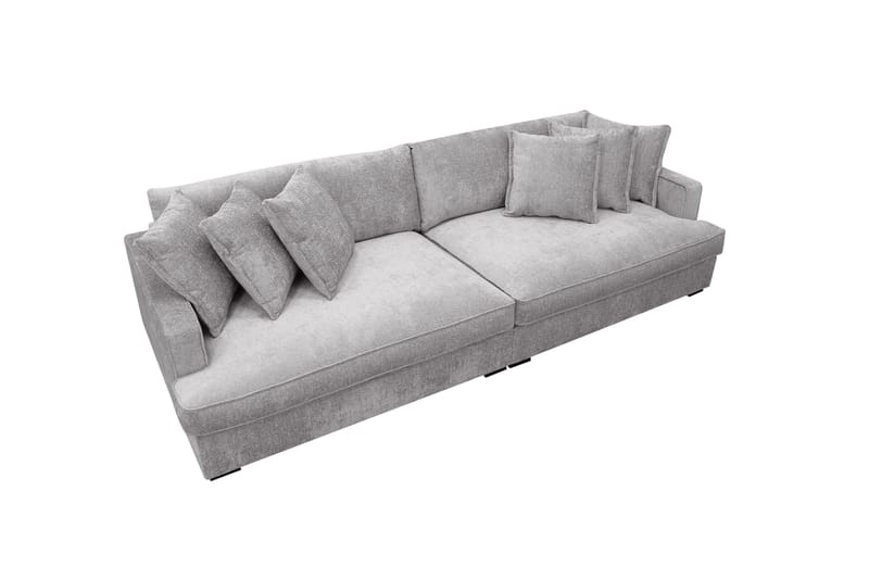 Rossita Lyx 4-sits Extra djup Soffa i Chenille - Trenza 03, Grå Chenille - Möbler - Vardagsrum - Soffor - 4-sits soffor