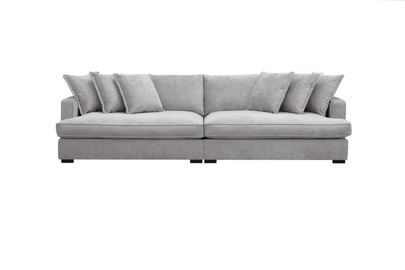 Rossita Lyx 4-sits Extra djup Soffa i Chenille - Trenza 03, Grå Chenille - Möbler - Vardagsrum - Soffor - 4-sits soffor