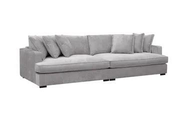Rossita Lyx 4-sits Extra djup Soffa i Chenille - Trenza 03, Grå Chenille - Möbler - Vardagsrum - Soffor - 4-sits soffor