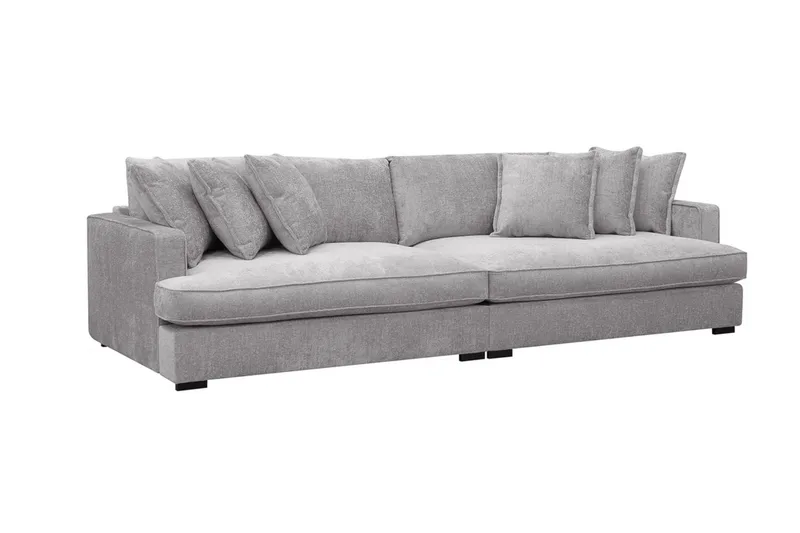 Rossita Lyx 4-sits Extra djup Soffa i Chenille - Trenza 03, Grå Chenille - Möbler - Vardagsrum - Soffor - 4-sits soffor