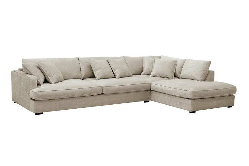 Rossita Lyx 4-sits Extra djup Soffa med Schäslong Höger - Beige Chenille - Möbler - Vardagsrum - Soffor - Divansoffa & schäslong