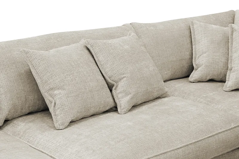 Rossita Lyx 4-sits Extra djup Soffa med Schäslong Höger - Beige Chenille - Möbler - Vardagsrum - Soffor - Sammetssoffor