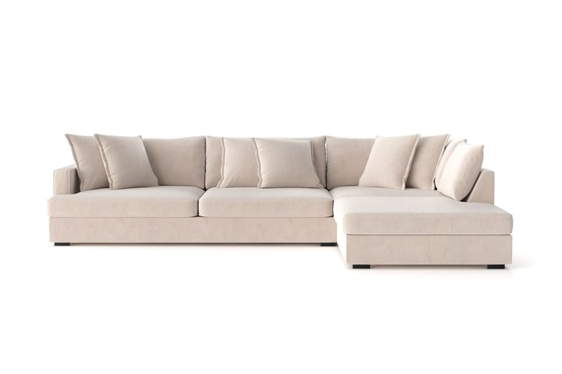 Rossita Lyx 4-sits Extra djup Soffa med Schäslong Höger - Beige Chenille - Möbler - Vardagsrum - Soffor - Sammetssoffor