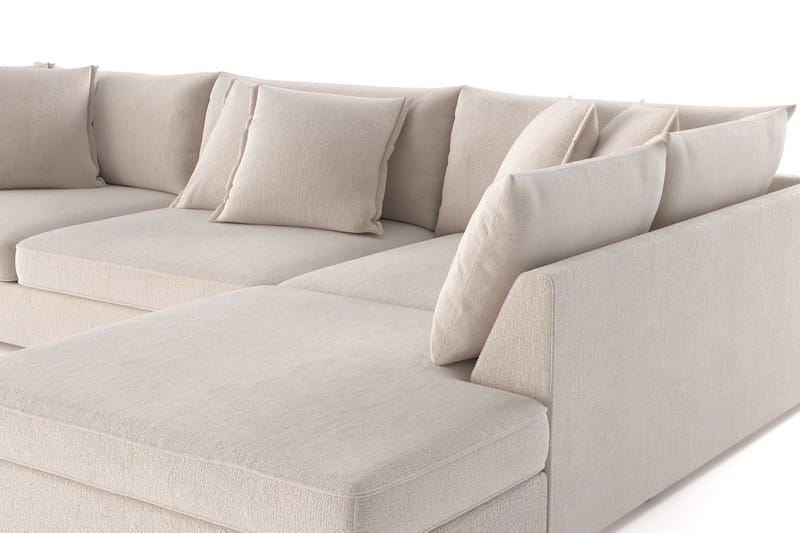 Rossita Lyx 4-sits Extra djup Soffa med Schäslong Höger - Beige Chenille - Möbler - Vardagsrum - Soffor - Sammetssoffor