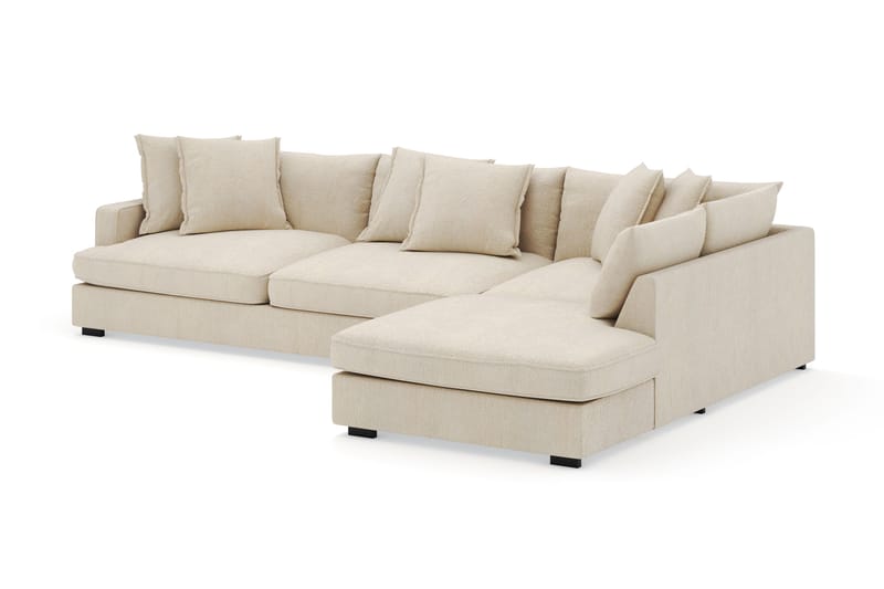 Rossita Lyx 4-sits Extra djup Soffa med Schäslong Höger - Beige Chenille - Möbler - Vardagsrum - Soffor - Sammetssoffor