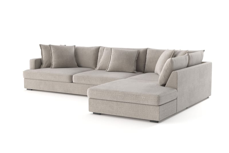 Rossita Lyx 4-sits Extra djup Soffa med Schäslong Höger - Beige Chenille - Möbler - Vardagsrum - Soffor - Sammetssoffor
