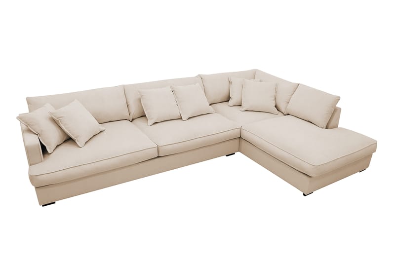 Rossita Lyx 4-sits Extra djup Soffa med Schäslong Höger - Beige Manchester - Möbler - Vardagsrum - Soffor - Divansoffa & schäslong