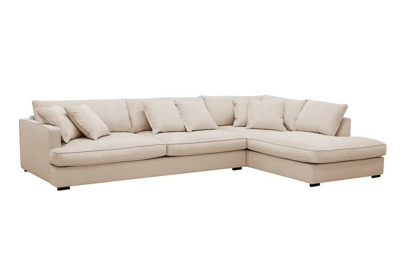 Rossita Lyx 4-sits Extra djup Soffa med Schäslong Höger - Beige Manchester - Möbler - Vardagsrum - Soffor - Divansoffa & schäslong