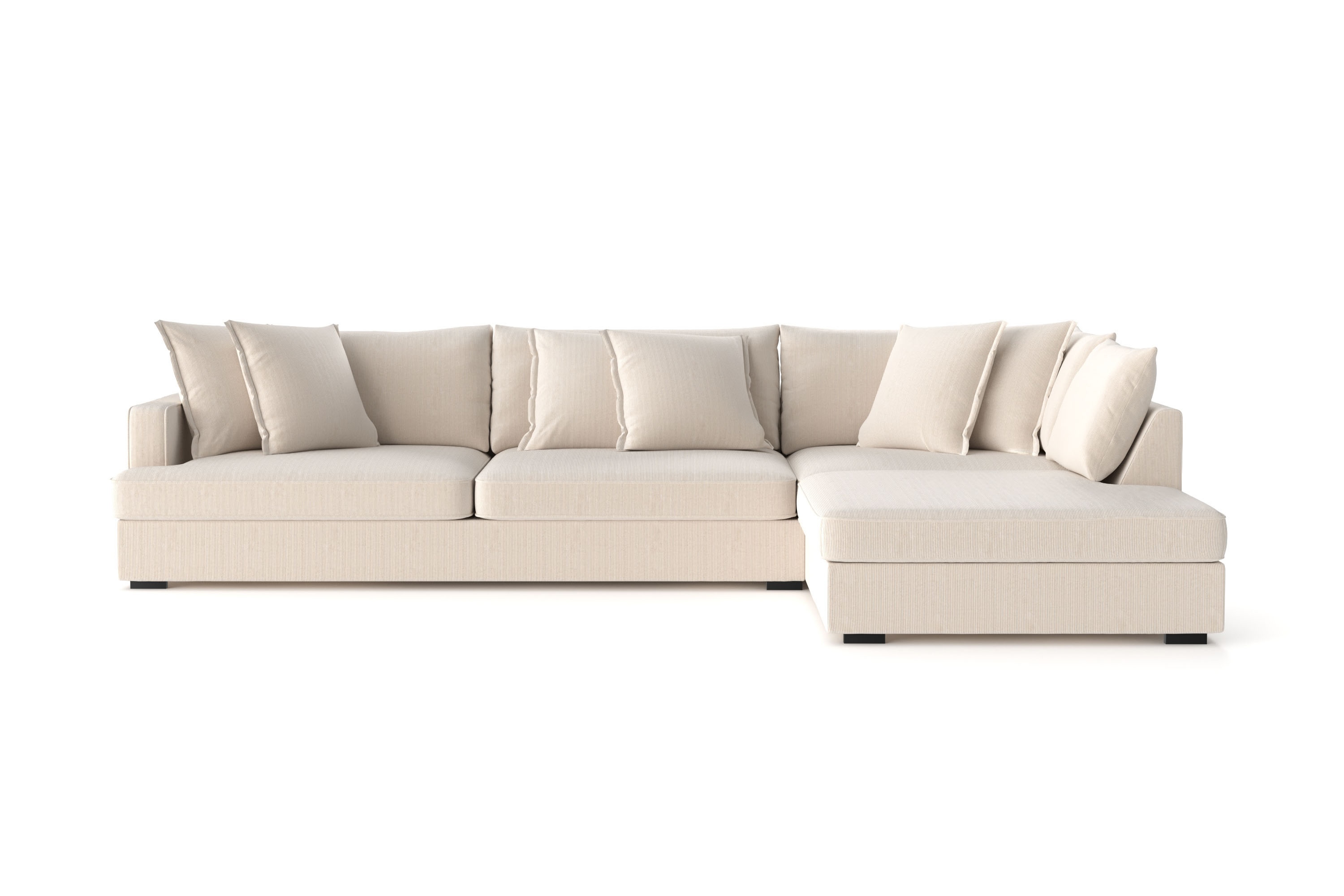 rossita lyx 4-sits extra djup soffa med schäslong höger - beige manchester