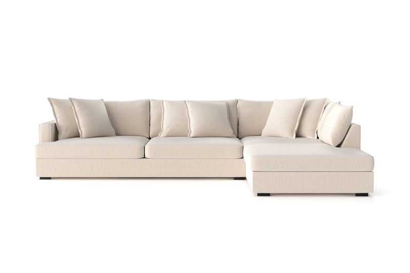 Rossita Lyx 4-sits Extra djup Soffa med Schäslong Höger - Beige Manchester - Möbler - Vardagsrum - Soffor - Sammetssoffor