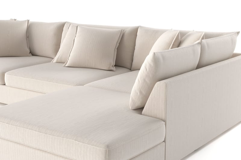 Rossita Lyx 4-sits Extra djup Soffa med Schäslong Höger - Beige Manchester - Möbler - Vardagsrum - Soffor - Sammetssoffor