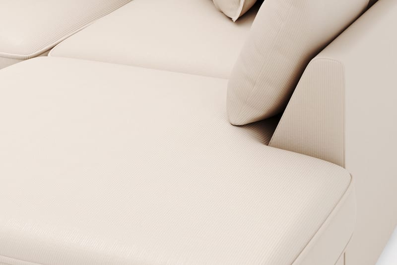 Rossita Lyx 4-sits Extra djup Soffa med Schäslong Höger - Beige Manchester - Möbler - Vardagsrum - Soffor - Sammetssoffor