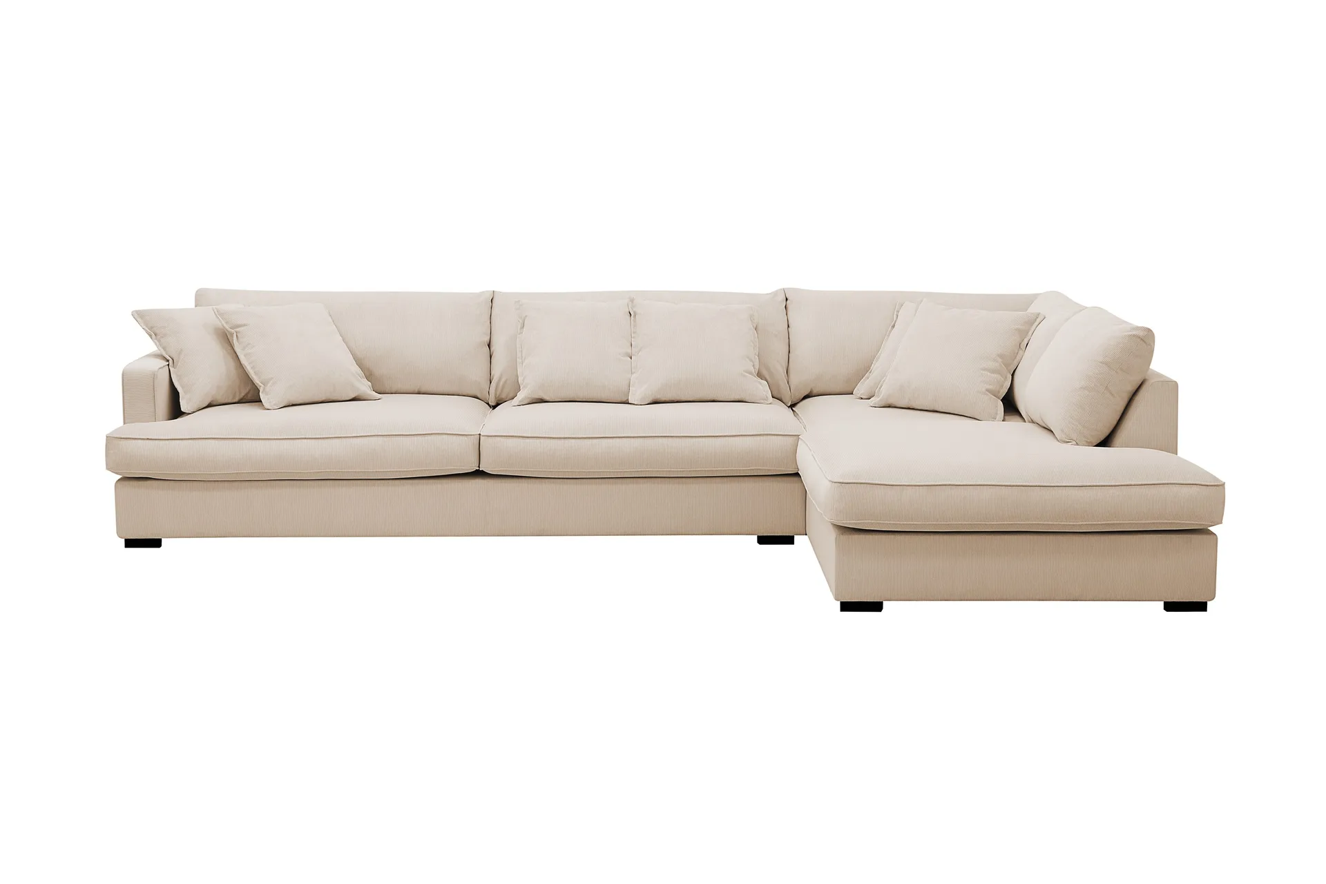 rossita lyx 4-sits extra djup soffa med schäslong höger - beige manchester